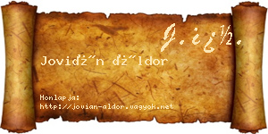 Jovián Áldor névjegykártya